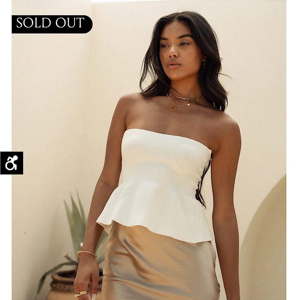 NWT BOHME BRIDGET PEPLUM TUBE TOP , size medium, sweater